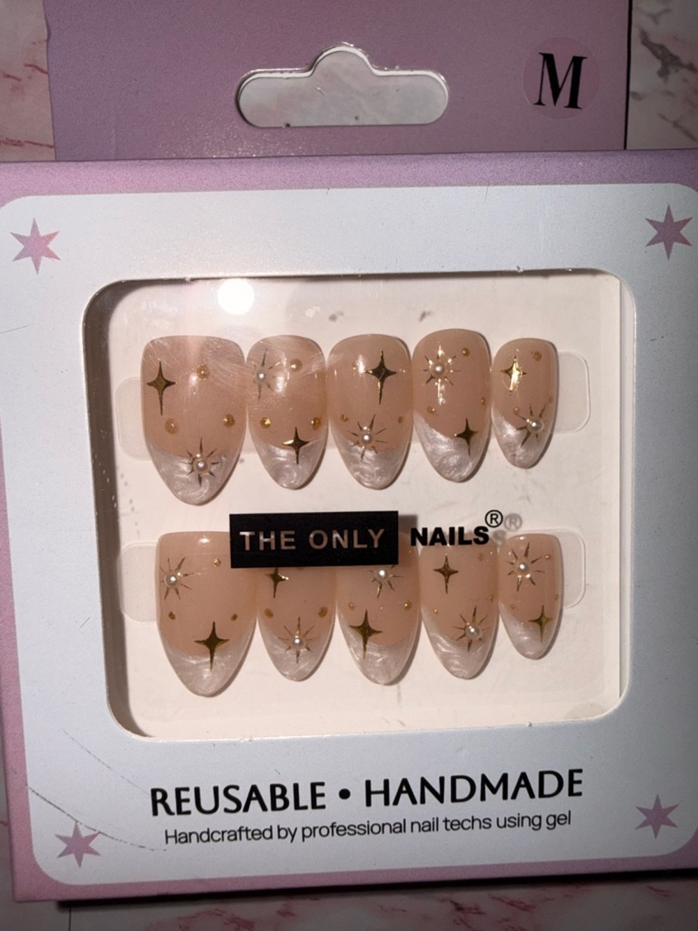 The Only Nails Neutral Starry Reusable Press-On Set